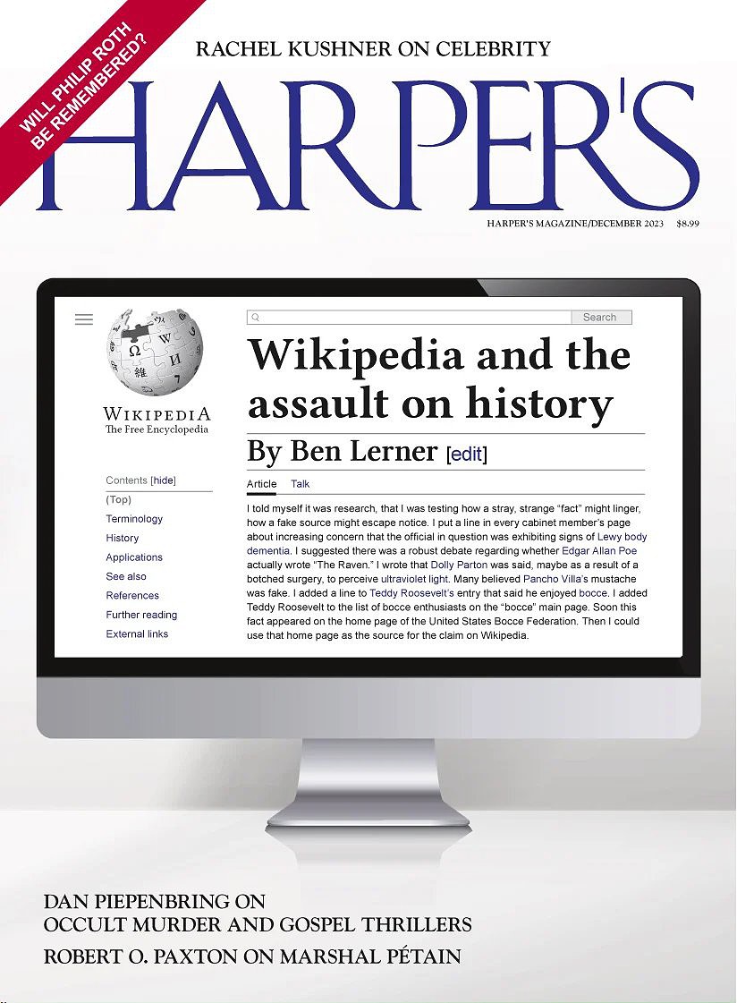 A capa de Dezembro da Harper's.jpg